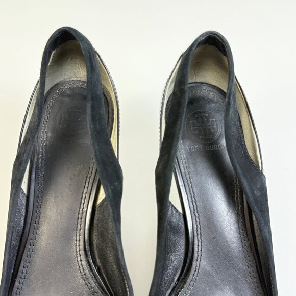 Tory Burch Saray Kitten Heels Women's 9M Black Pre-Owned - Picture 2 of 8
